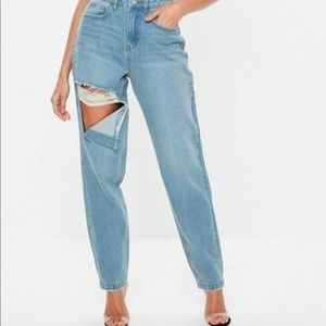 misguided blue riot stone wash ripped jeans